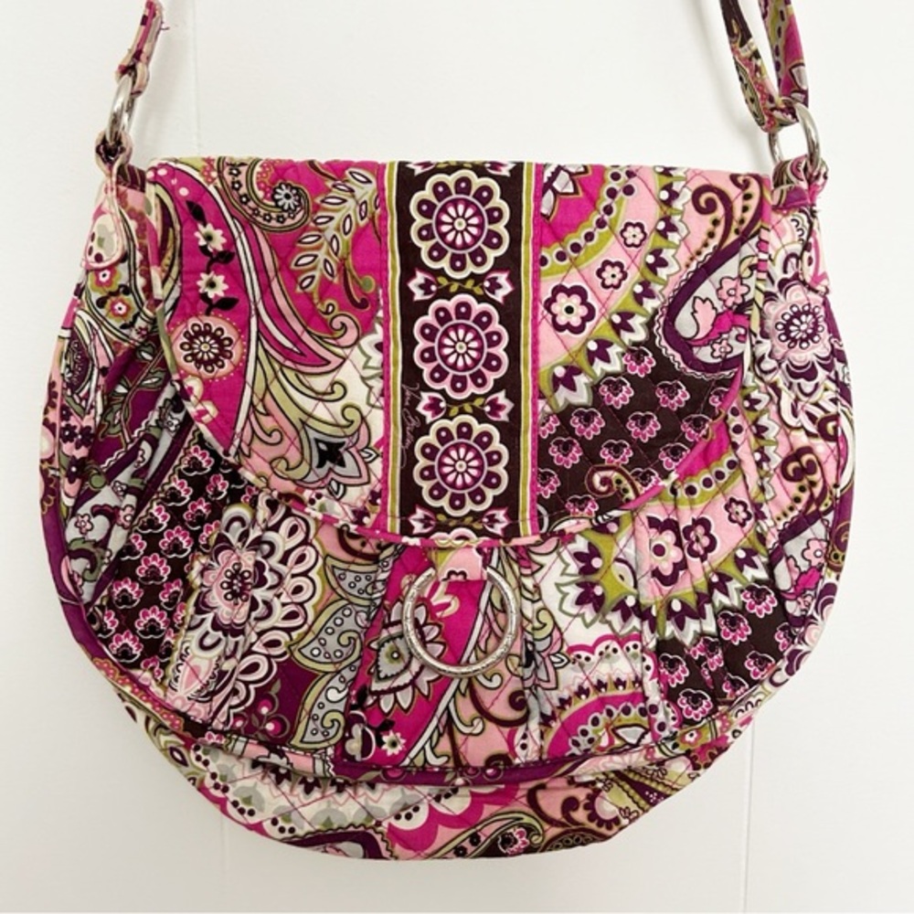 Vera Bradley Retired Very Berry Paisley Crossbody Shoulder Purse Bag Quilted